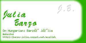 julia barzo business card